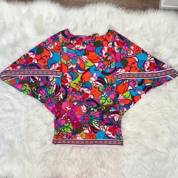 NWOT Trina Turk 'Fiji Flower' Swim Cover-Up Tunic Dress - Picture 4 of 13